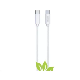 WG - Adatkábel Type-C (hím) Type-C (hím) / 2m / 3A / pamutfonattal ECO / fehér