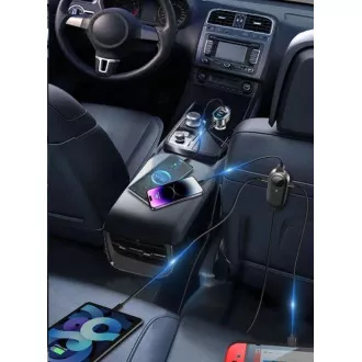 WG - Autótöltő hub / 100W / 6 USB port / 2x USB-A   4x USB-C / hosszabbítóval