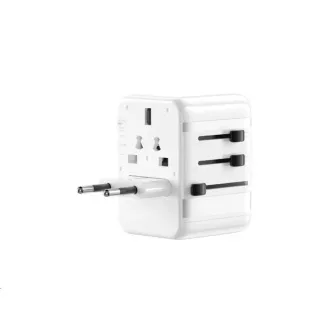 WG - GaN univerzális utazó hálózati töltő a világ főbb elektromos hálózataihoz / PD 20W / fehér