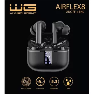 WG - Bluetooth fejhallgató WG AirFlex 8, ENC   ANC, fekete színű