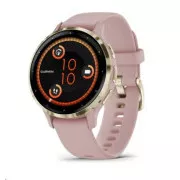 Garmin Venu® 3S, Puha arany rozsdamentes acél lunetta, Dust Rose tok, szilikon szíj