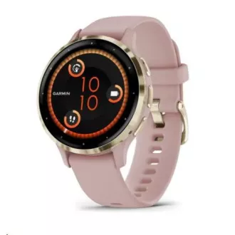 Garmin Venu® 3S, Puha arany rozsdamentes acél lunetta, Dust Rose tok, szilikon szíj