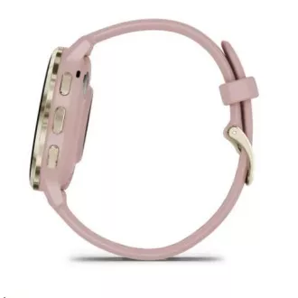 Garmin Venu® 3S, Puha arany rozsdamentes acél lunetta, Dust Rose tok, szilikon szíj