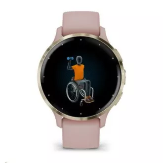 Garmin Venu® 3S, Puha arany rozsdamentes acél lunetta, Dust Rose tok, szilikon szíj