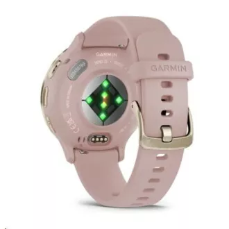 Garmin Venu® 3S, Puha arany rozsdamentes acél lunetta, Dust Rose tok, szilikon szíj