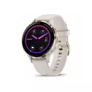 Garmin Venu® 3S, Rozsdamentes acél lunetta Soft Gold, elefántcsont tok, szilikon szíj
