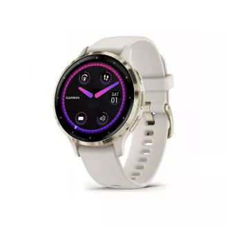 Garmin Venu® 3S, Rozsdamentes acél lunetta Soft Gold, elefántcsont tok, szilikon szíj Garmin Venu® 3S, Rozsdamentes acél lunetta Soft Gold, elefántcsont tok, szilikon szíj