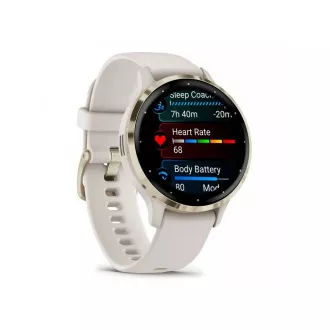 Garmin Venu® 3S, Rozsdamentes acél lunetta Soft Gold, elefántcsont tok, szilikon szíj Garmin Venu® 3S, Rozsdamentes acél lunetta Soft Gold, elefántcsont tok, szilikon szíj