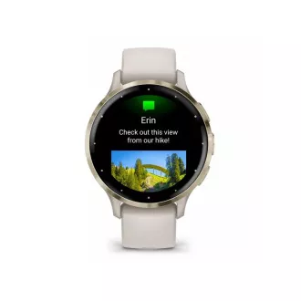 Garmin Venu® 3S, Rozsdamentes acél lunetta Soft Gold, elefántcsont tok, szilikon szíj Garmin Venu® 3S, Rozsdamentes acél lunetta Soft Gold, elefántcsont tok, szilikon szíj