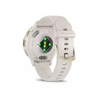 Garmin Venu® 3S, Rozsdamentes acél lunetta Soft Gold, elefántcsont tok, szilikon szíj Garmin Venu® 3S, Rozsdamentes acél lunetta Soft Gold, elefántcsont tok, szilikon szíj