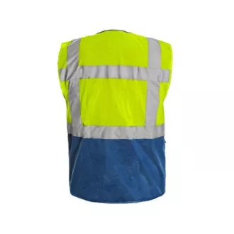 BOLTON mellény, figyelmeztető, sárga-kék, XL-es méret