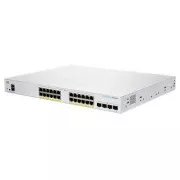 Cisco switch CBS350-24P-4G, 24xGbE RJ45, 4xSFP, ventilátor nélküli, PoE , 195W