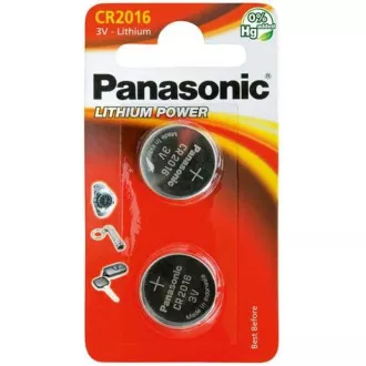 PANASONIC lítium elem (gombos) CR-2016EL / 2B 3V (buborékfólia 2db)
