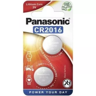 PANASONIC lítium elem (gombos) CR-2016EL / 2B 3V (buborékfólia 2db)