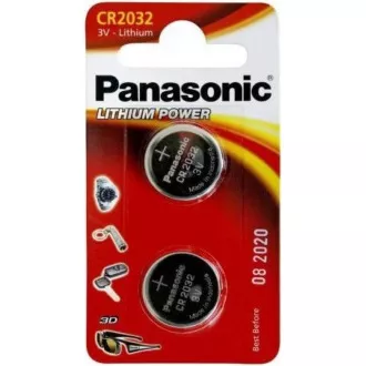 PANASONIC lítium elem (gombos) CR-2032EL / 2B 3V (buborékfólia 2db)