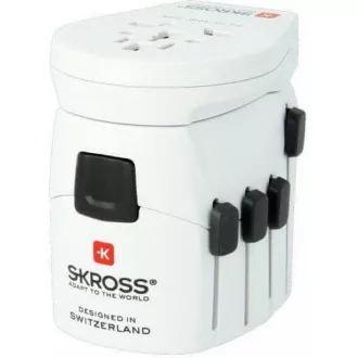 SKROSS utazási adapter SKROSS PRO World & USB, 6, 3A max., Földelve, incl. univerzális USB-töltők, az egész világ számára