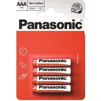 PANASONIC cink-szén akkumulátorok vörös cink R03RZ / 4P AAA 1,5 V (zsugorodás 4db)