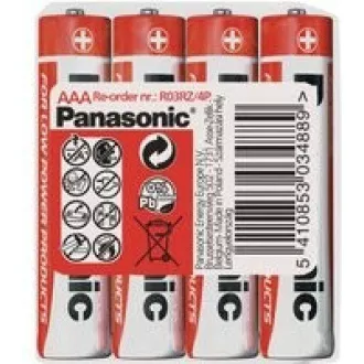 PANASONIC cink-szén akkumulátorok vörös cink R03RZ / 4P AAA 1,5 V (zsugorodás 4db)