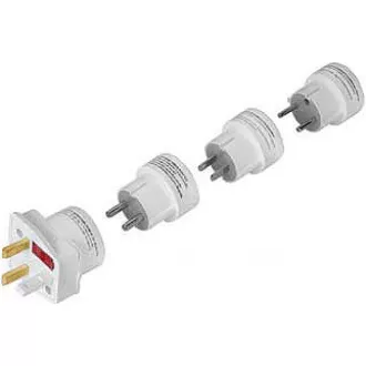 Solight utazási adapter, összecsukható, fehér