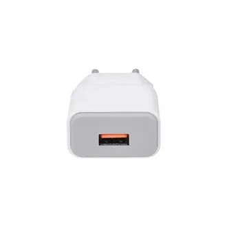 Solight USB töltőadapter, gyorstöltés: 1x USB Qualcomm, 5V2A / 9V1.5A / 12V1A, AC 230V, fehér-szürke