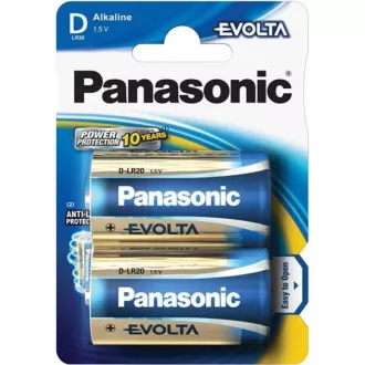 PANASONIC alkáli elemek EVOLTA Platinum LR20EGE / 2BP D 1,5V (buborékfólia 2db)