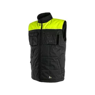 Férfi téli mellény SEATTLE, polár, fekete-sárga, 3XL-es méret
