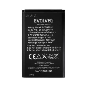 EVOLVEO eredeti 1000 mAh akkumulátor EasyPhone FP, FS készülékhez EVOLVEO eredeti 1000 mAh akkumulátor EasyPhone FP, FS készülékhez