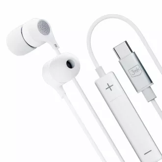 3mk fejhallgató - Vezetékes fülhallgató USB-C, fehér