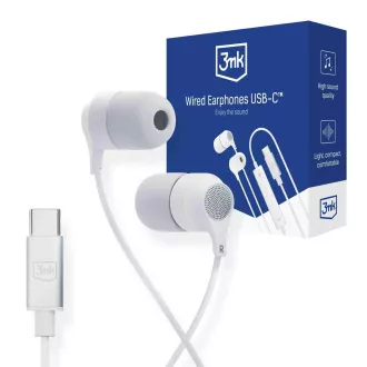 3mk fejhallgató - Vezetékes fülhallgató USB-C, fehér