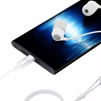 3mk fejhallgató - Vezetékes fülhallgató USB-C, fehér