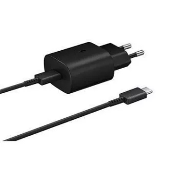 Samsung hálózati töltő EP-TA800EBE   kábel EP-DG980BBE USB-C, 25W, fekete, (ömlesztve)