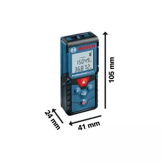 BOSCH GLM 40, lézeres távolságmérő, tartomány 0, 15 - 40, 00 m, 635 nm, < 1 mW