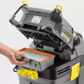 Karcher NT 30/1 Tact többcélú ipari porszívó, 1380 W, 30 l, 69 dB, 74 l/s, PES szűrő, fém kerekek, 30 l, 69 dB, 74 l/s, PES szűrő, fém keréktárcsák