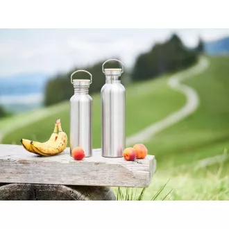 Pandoo Rozsdamentes acél vizes palack bambusz fedéllel 750 ml