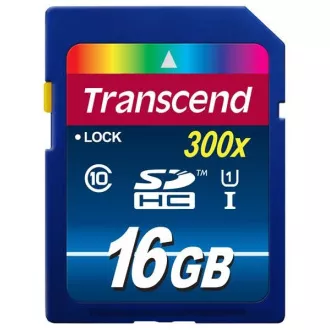 TRANSCEND SDHC kártya 16 GB Premium, Class 10 UHS-I, 300X (45 MB / s)