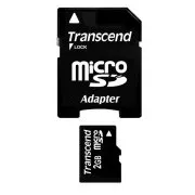 TRANSCEND MicroSD kártya 2GB + adapter