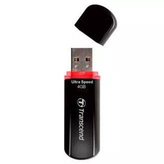 TRANSCEND Flash Disk 4 GB JetFlash®600, USB 2.0 (R: 20 / W: 10 MB / s) fekete / piros