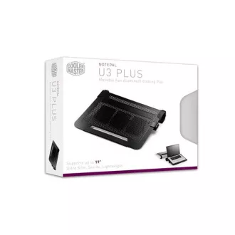 Cooler Master hűtőállvány NotePal U3 PLUS ALU NTB 15-19" fekete, 3x8cm ventilátorhoz
