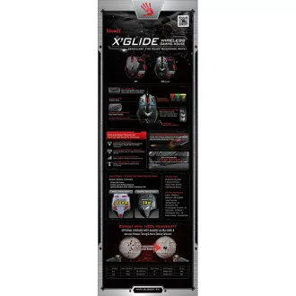 A4tech BLOODY V8 játék egér, akár 3200 DPI, V-Track technológia, 160 KB memória, USB, CORE 2, fém padok