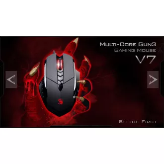 A4tech BLOODY V7 játék egér, akár 3200 DPI, V-Track technológia, 160 KB memória, USB, CORE 3, fém padok