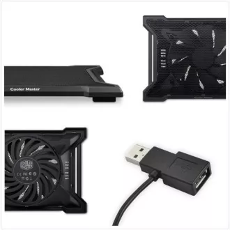 Cooler Master hűtőállvány X Slim II laptophoz 15,6"-ig, 20 cm, fekete Cooler Master hűtőállvány X Slim II laptophoz 15,6"-ig, 20 cm, fekete
