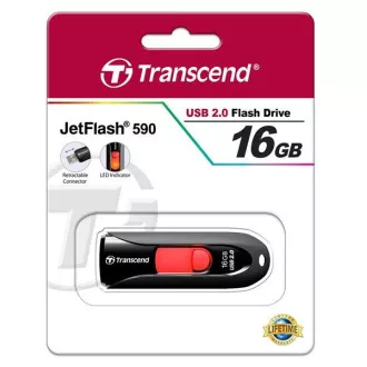 TRANSCEND Flash Disk 16 GB JetFlash®590K, USB 2.0 (R: 13 / W: 4 MB / s) fekete