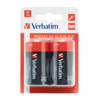 VERBATIM alkáli elemek D, 2 PACK / LR20