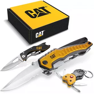 Caterpillar Multifunkciós ajándékkészlet, 2 kés és kulcstartó CT240125