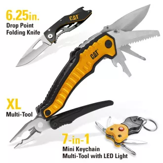 Caterpillar Multifunkciós ajándékkészlet, 2 kés és kulcstartó CT240125
