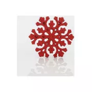 Eurolamp karácsonyi dekoráció Műanyag piros hópelyhek, 11 cm, SET 5 db