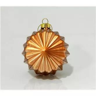 Eurolamp karácsonyi üvegdíszek sokszögletű bronz, 8 cm, 4 darabos készlet