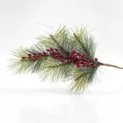 Eurolamp karácsonyi dekoráció fenyőág bogyós gyümölcsökkel, 76 cm, 1 db