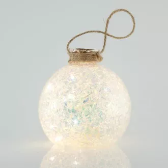 Eurolamp karácsonyi dekoráció üveg világító gömb, 10 cm, 2 db-os készlet