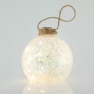 Eurolamp karácsonyi dekoráció üveg világító gömb, 10 cm, 2 db-os készlet Eurolamp karácsonyi dekoráció üveg világító gömb, 10 cm, 2 db-os készlet
